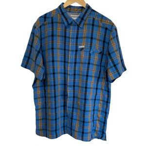 Columbia Omni Shade-Sun Protect Plaid Short Sleeve Button-Up Shirt Men's Size L